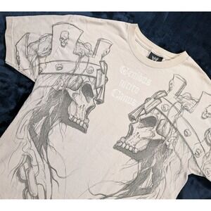 WWE Triple H Shirt "GENIBUS NITITO CANUS" Double Sided M Authentic VTG New